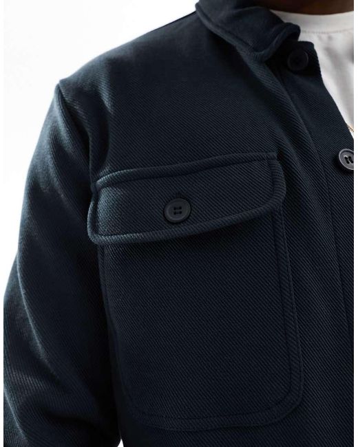 Only & Sons Blue Pocket Detail Sweat Shaket for men