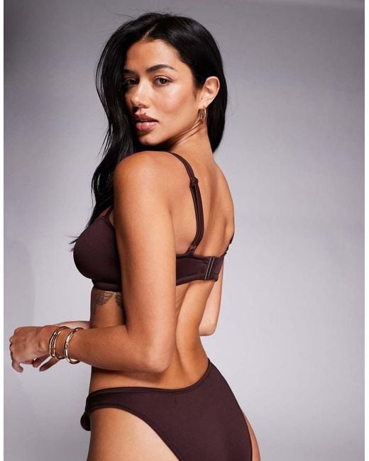 ASOS Black Fuller Bust Dora Premium Crop Bikini Top With Jumbo Bead