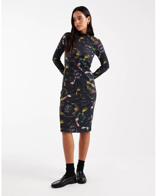 Robe à fleurs Fred Perry en coloris Black