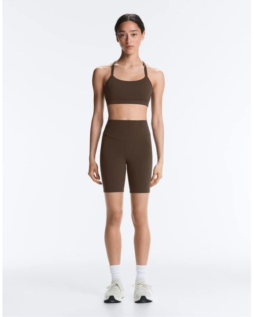 Oysho Brown Comfortlux High-Rise 20Cm Shorts