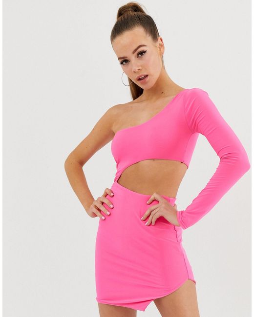 pink cut out bodycon dress