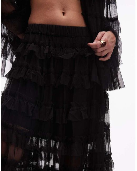 AllSaints White Aude Ruffle Maxi Skirt