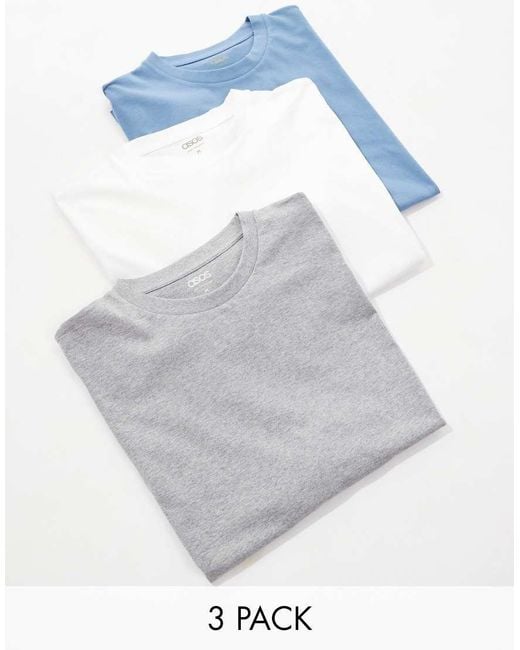ASOS White Essential 3 Pack Oversized T-Shirts for men