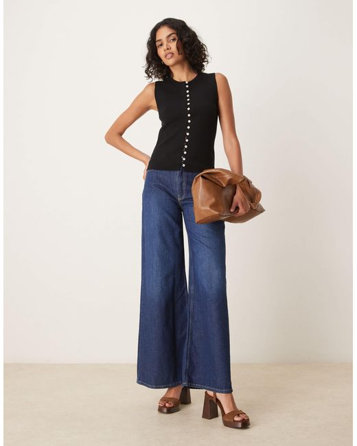 Gina Tricot Blue – trägertop aus strick