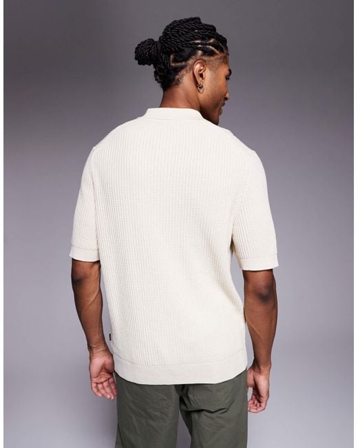Boss Gray Knitted Polo for men