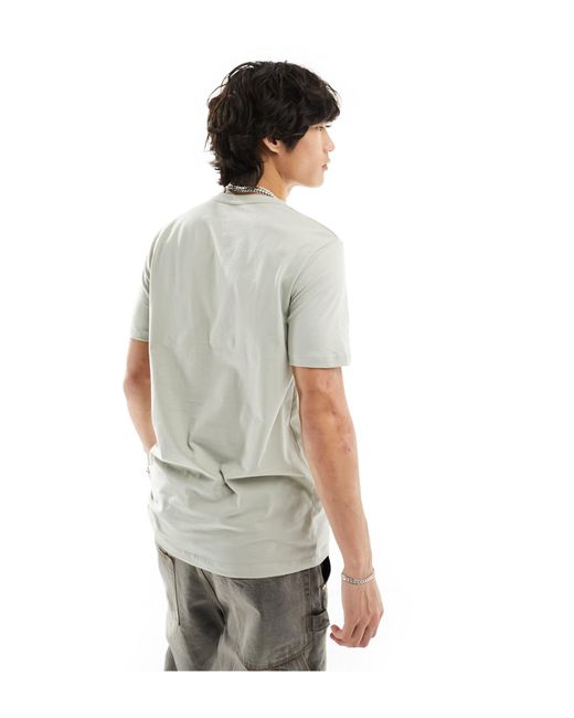 AllSaints Gray Brace Short Sleeve Logo Crew T-shirt for men