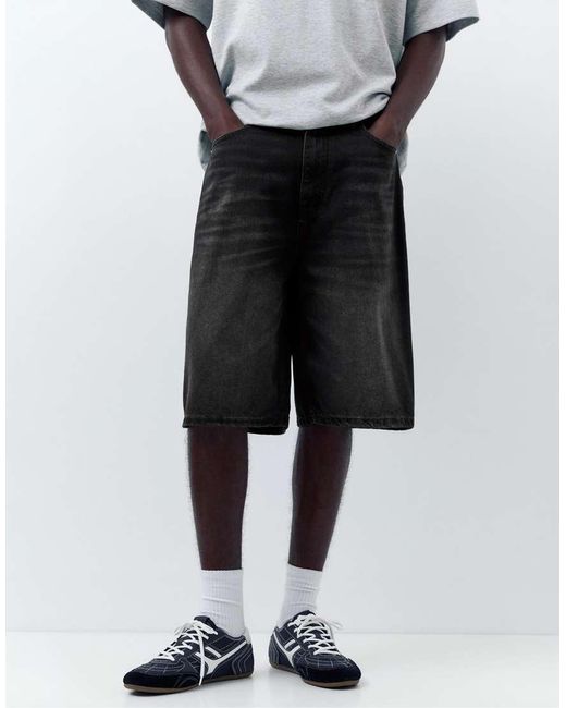 Pull&Bear Denim Skater-Bermudashort in het Gray voor heren