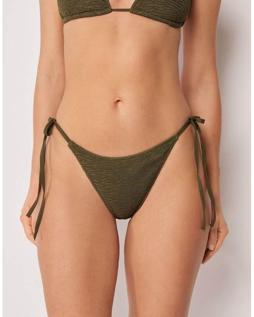 Calzedonia Natural Tie Bikini Bottoms Crinkle Waves