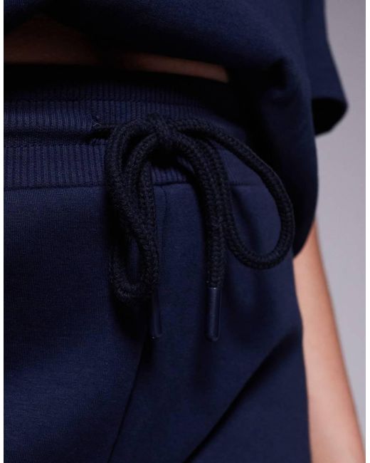 ASOS Blue Asos Design Curve Co-ord Interlock Flared jogger