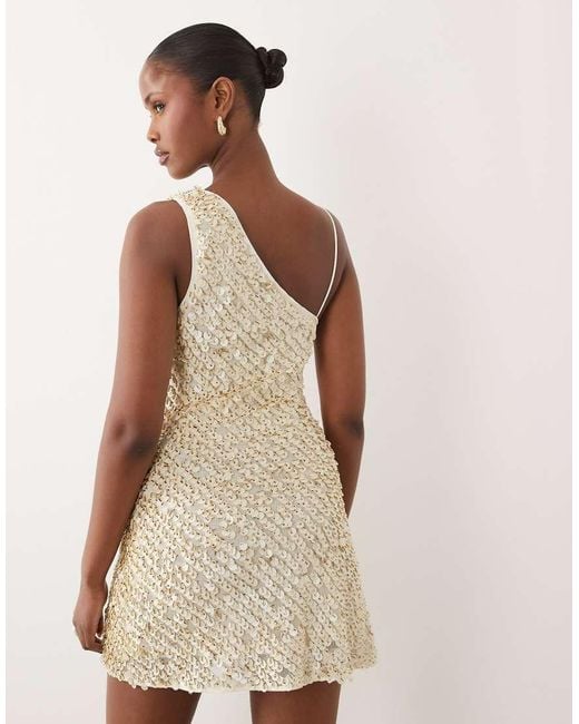 ASOS Natural Embellished Sequin Mini Dress