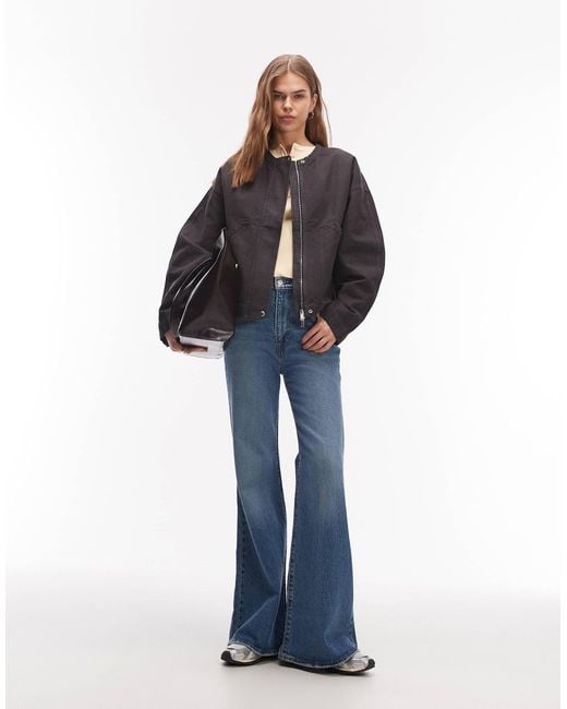 ARKET Blue Washed Cotton Bomber