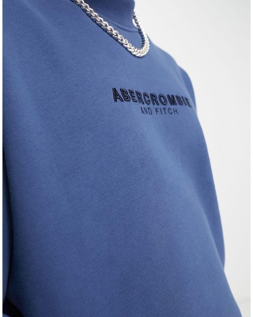 Abercrombie & Fitch Sweatshirt Met Klein Logo in het Blue voor heren
