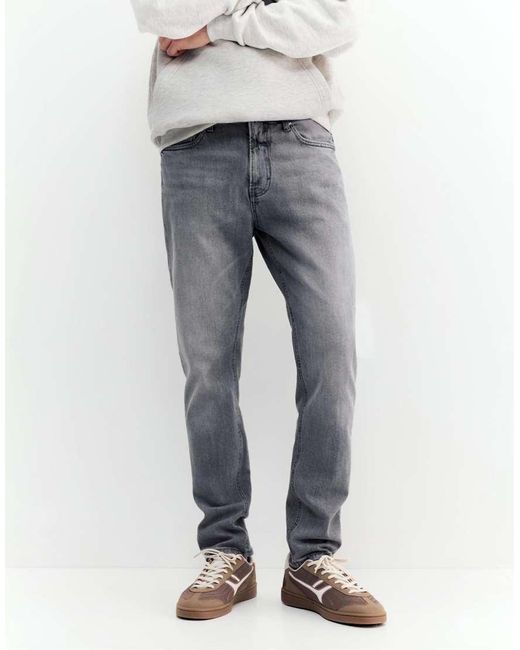 Pull&Bear Gray Slim Fit Jeans for men