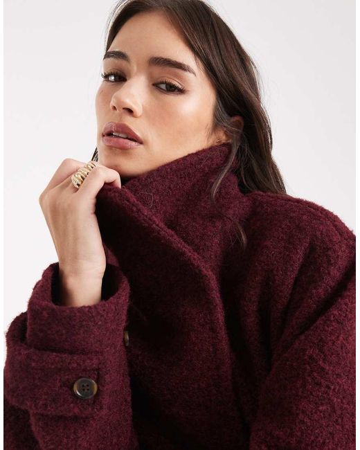ASOS Red Cozy Longline Formal Coat