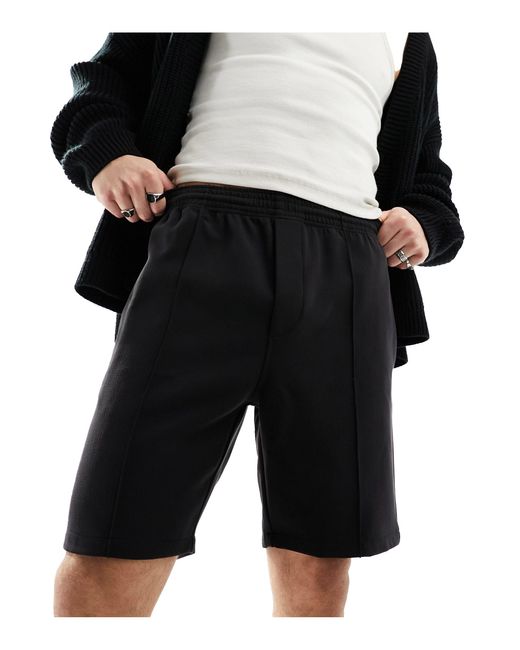 Weekday Black Ken Relaxed Fit Shorts for men