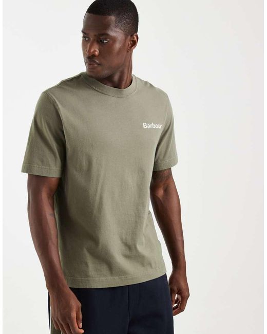 Barbour Green Dearham Short Sleeve Back Graphic Relaxed T-shirt for men
