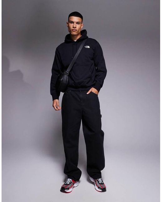 The North Face Black Oversized Essential Logo Hoodie for men
