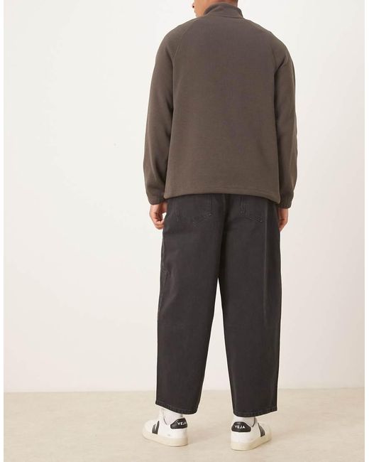 ASOS Black Oversized Tapered Jeans for men