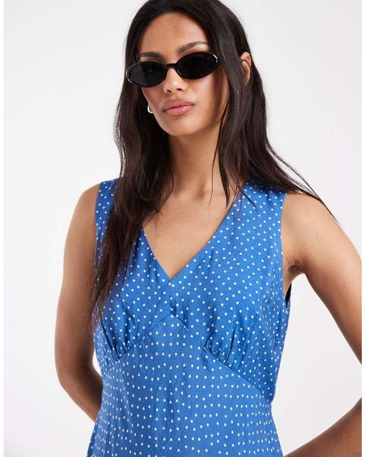 Levi's Blue Brita Ditsy Print Slip Dress