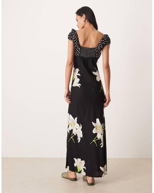 ASOS White Scoop Neck Maxi Dress With Frill And Tie Detail