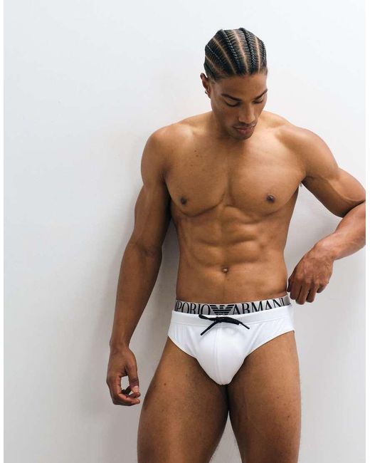 Emporio Armani White Bodywear Swim Brief for men