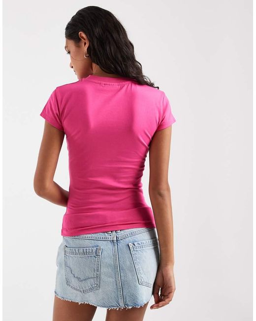 ASOS Red Baby Tee With Airbrush Holiday Graphic