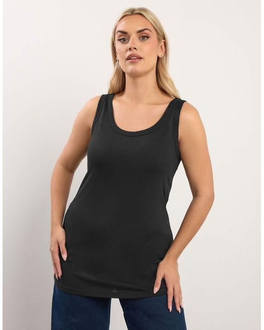 Yours Clothing Black 2 Pack Core Vest Tops