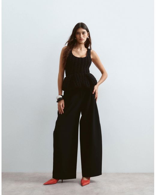 ARRANGE Black Spence Tailored Wool Trouser
