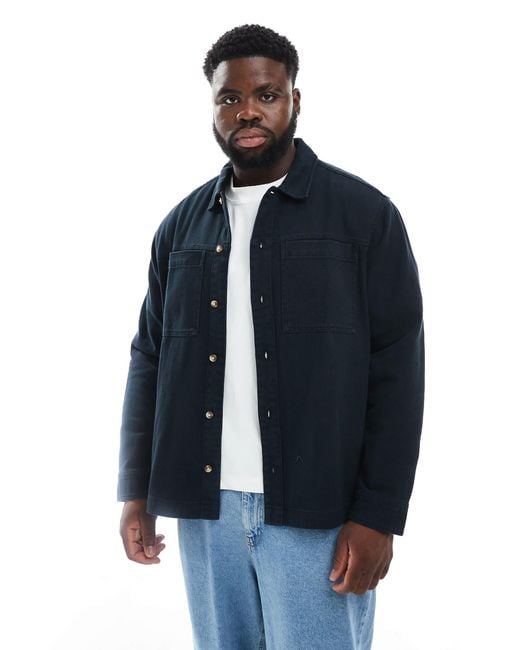 ASOS Blue Cotton Overshirt for men