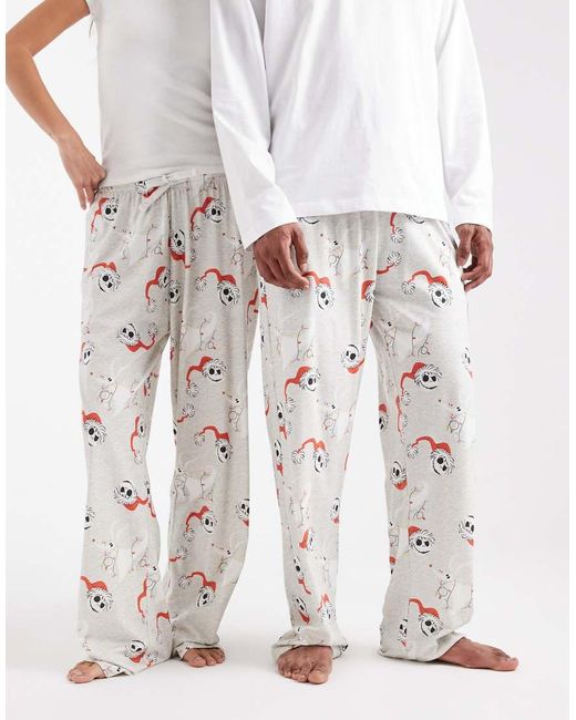 ASOS White Lounge Bottoms With Disney's Nightmare Before Christmas Graphic
