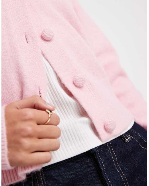 New Look Pink Collar Cardigan