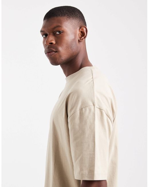ASOS – basic-t-shirt in Natural für Herren