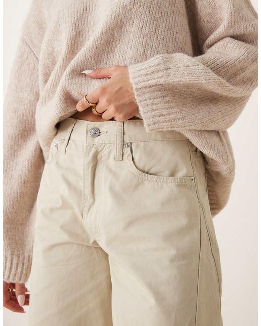 Pantaloni A Palloncino Color Crema Con Gambe A Cilindro di Abercrombie & Fitch in Natural