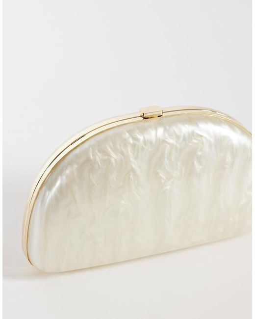 Pochette Bianca Con Perle di Mango in Natural