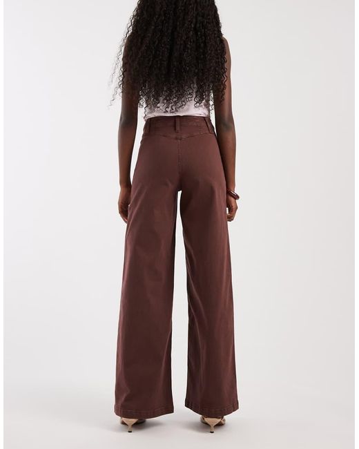 Free People Red Libre Wide Leg Jeans
