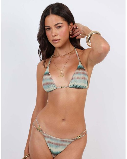 SIMMI Brown Tie Dye Triangle Bikini Top