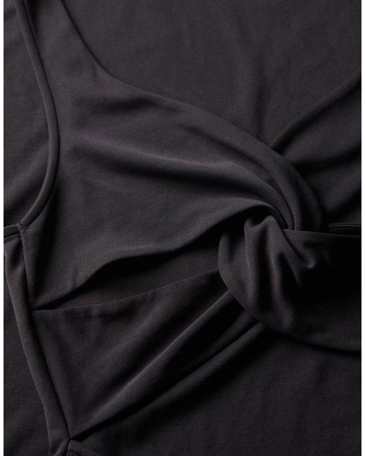 Robe mi-longue en jersey à dos torsadé Superdry en coloris Black