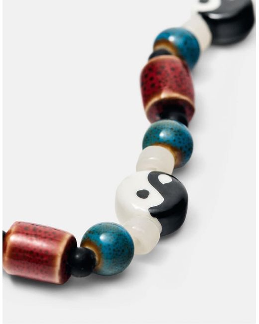 Pull&Bear White Stwd Yin Yang Necklace for men