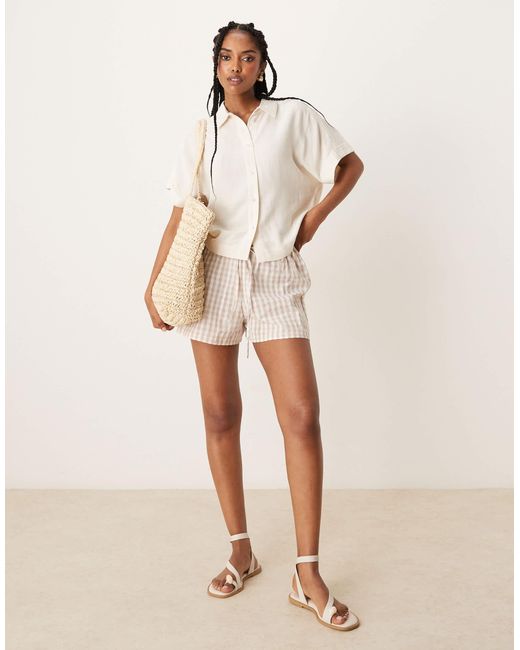ONLY Short Femme Onljakiri En Lin – Coupe Décontractée Printemps Été – Confort Et Style Naturel