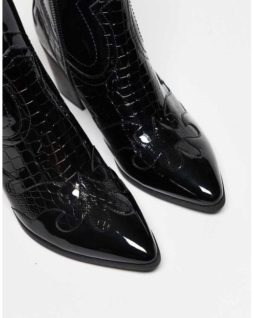 ASOS Chelsea Boots Met Hak En Westerndetail in het Black voor heren