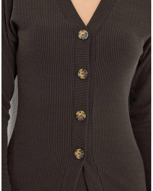 Long Tall Sally Gray Ribbed Cardigan