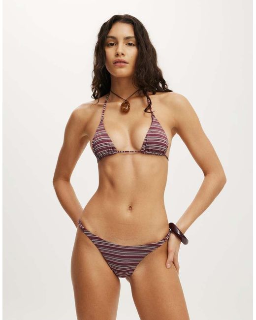 Cotton On Brown Micro String Triangle Bikini Top