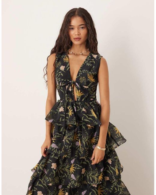 True Decadence Black Tiered Maxi Dress