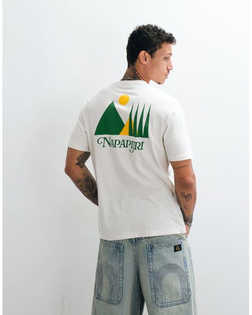 Napapijri Gray Yose Backprint T-shirt for men