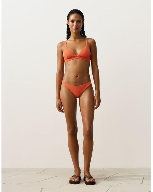 Oysho Orange Piqué Medium-coverage U-cut Bikini Briefs