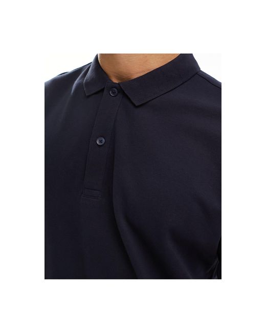 New Look – oversize-polohemd aus pikee in Blue für Herren