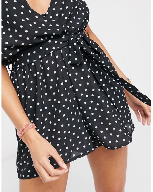 polka dot playsuit new look