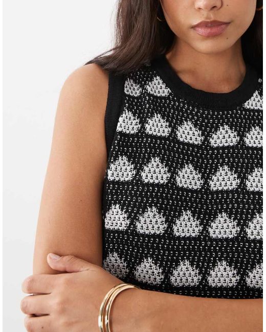 ASOS Black Crochet Knit Beach Tank Co-ord