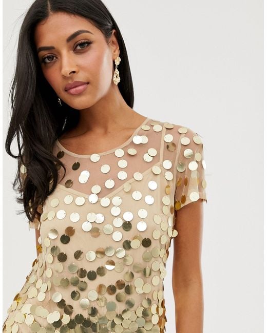 French Connection Basu Sequined Shift Dress in Metallic | Lyst