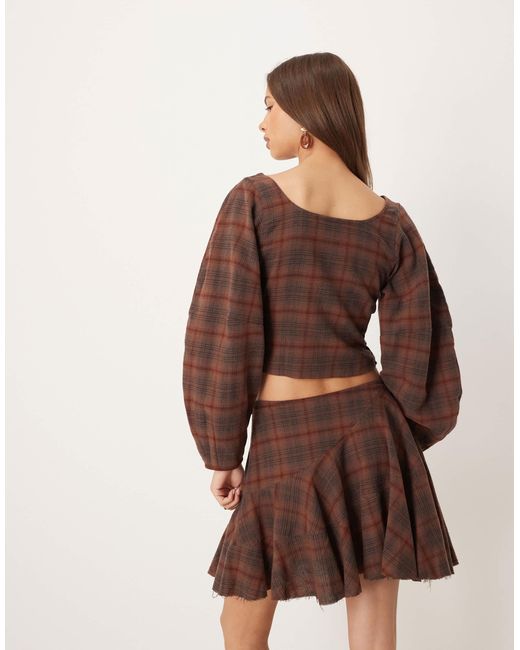 ASOS Brown Scoop Neck Cocoon Sleeve Top Set